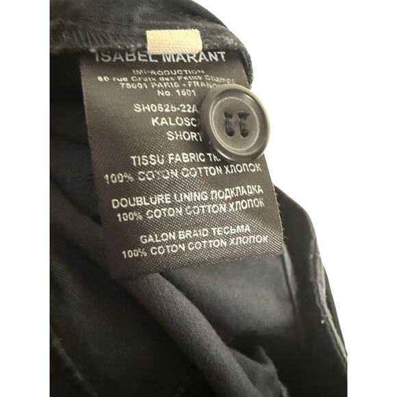 Isabel Marant Kalosco Belted Cotton Pleated High Waisted Shorts Midnight Small - Picture 13 of 13